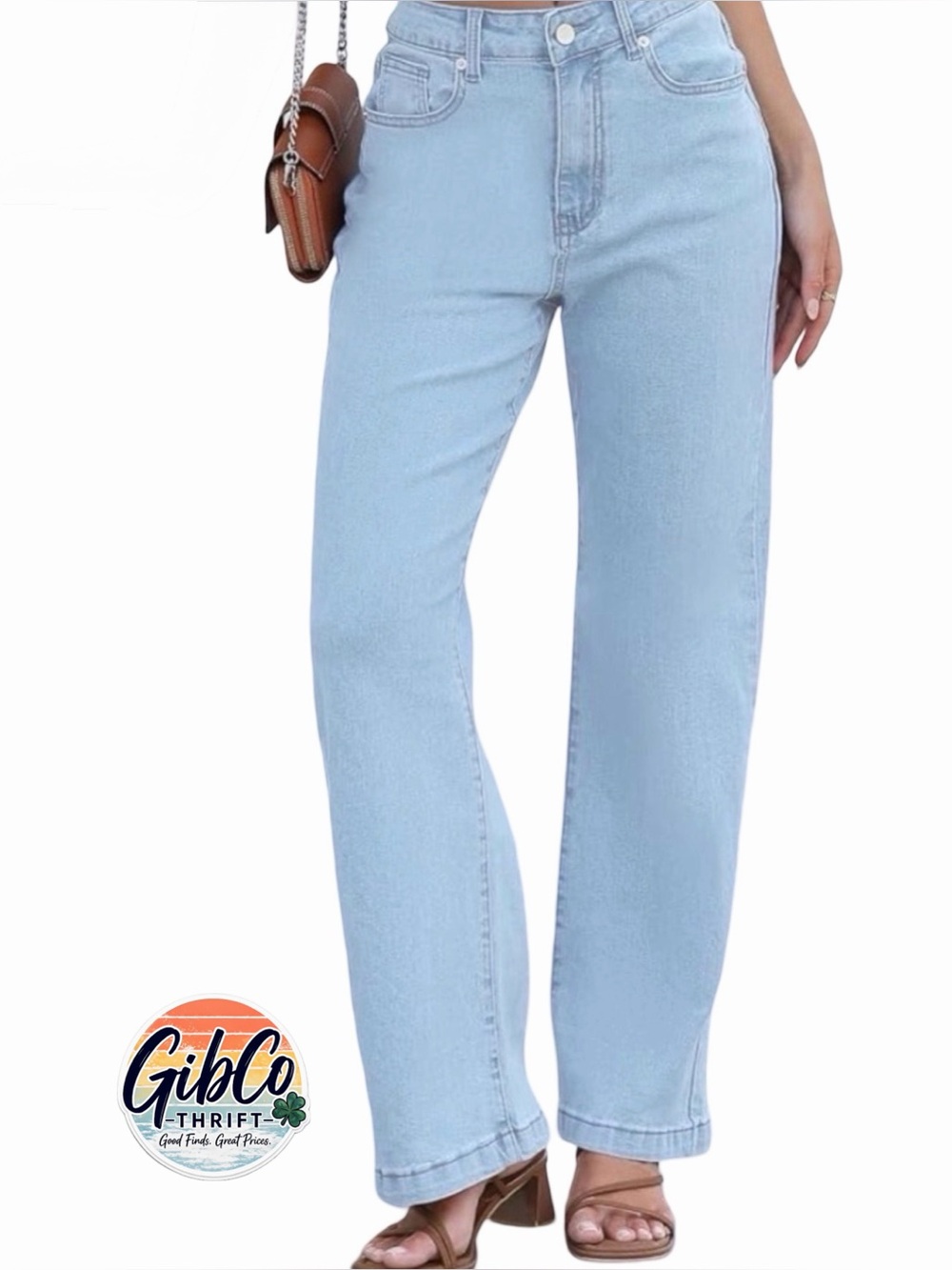 ETTELO | Size 6/27 | High-Rise Straight Leg | Light Blue Jean
